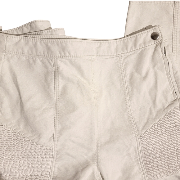 Free People White Faux Leather High Rise Ankle Zip Moto Pants NWT - Picture 13 of 15